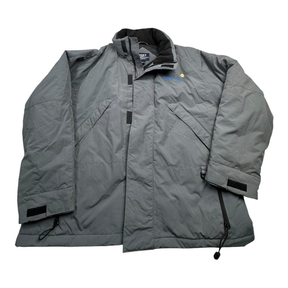 Port Authority Sand City Mens XL Gray Nylon Jacket USA Design‎